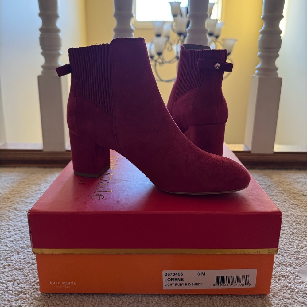 Kate Spade “Lorene” ruby boots, size 6, never worn